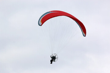 paramotor pilot flying