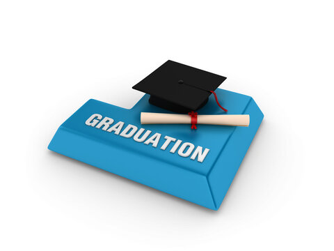 Enter Key with Mortarboard and Graduation Word