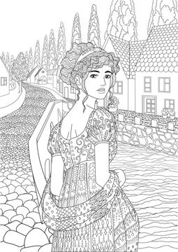 my village pictures coloring pages