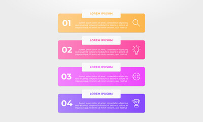 Colorful gradient infographic. Business concept with 4 steps.