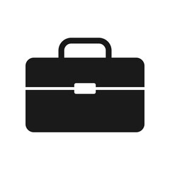 Flat vector briefcase icon for website and graphic design isolated on white background.