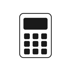 Calculator math vector icon outline isolated on white background. 