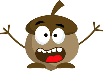 Cute cartoon acorn characters.vector illustration.isolated on white background © Jn