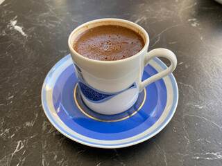 Turkish Coffee in Blue Cup, 