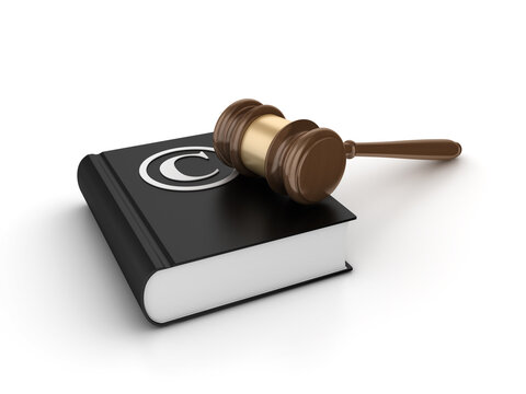 Legal Gavel with Copyright Book