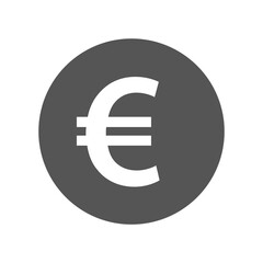 Vector flat money vector gray icon isolated on white background. Euro gray vector icon. 