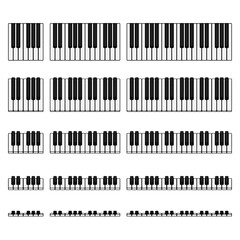 Isolated piano keyboard set. Vector illustration.