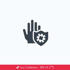 Hand Virus Protection Icon / Vector