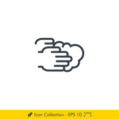 Wash Hand Icon / Vector - In Line / Stroke Design