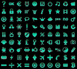 Collection of different icons. Illustration.