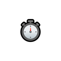 Stopwatch Vector Icon. Isolated Timer Cartoon Style Emoji, Emoticon  Illustration	