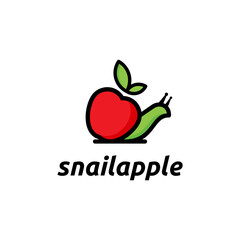 Snail apple logo symbol vector idea graphic design