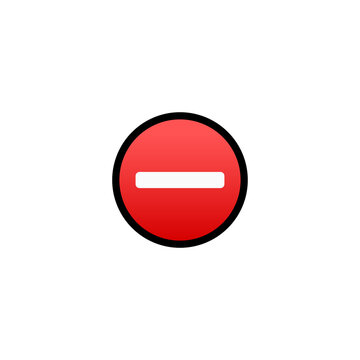 No Entry Vector Icon. Isolated Stop Sign Cartoon Style Emoji, Emoticon  Illustration	