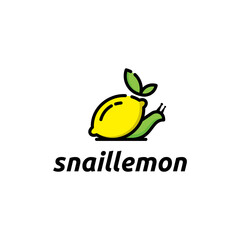 Snail lemon logo symbol vector idea graphic design