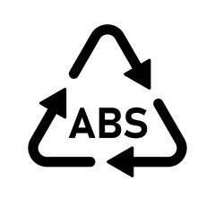 Plastic recycle symbol ABS 9 vector icon. Plastic recycling code ABS 9.
