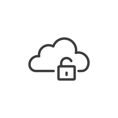 Secured/locked cloud icon. Cloud vector illustration.