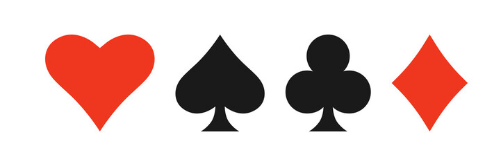 Playing cards suit vector symbol set.