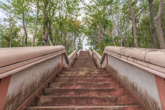 stairway to the top of the mountain in Khao Kradong Park