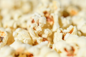 Popcorn closeup texture full frame background