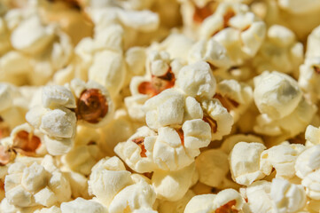 Popcorn closeup texture full frame background