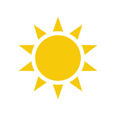 Sunny flat weather vector icon. Forecast, climate and meteorology icons, widget icons