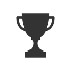 Trophy cup vector icon isolated on white background. Simple winner symbol. 