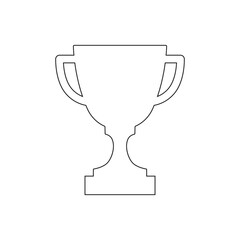 Trophy cup vector icon isolated on white background. Simple winner symbol. 
