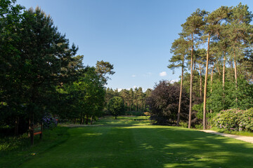 Herkenbosch, The Netherlands - May 27, 2020: Hole 11 of Golf & Country Club De Herkenbosche