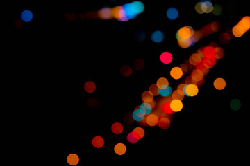 The bokeh lighting of the abstract in the night represents calm. Beautiful colors. And the mind is...