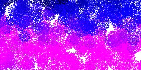 Light Purple, Pink vector background with christmas snowflakes.