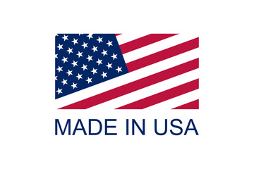 Fototapeta premium Made in USA vector logo, vector label set. US icon with American flag.Flag of the United States of America.