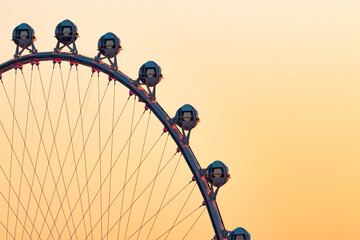 Riesenrad in Las Vegas im Sonnenaufgang mit Riesen Gondeln
