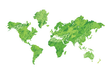 Eco friendly world map. Universal use concept design