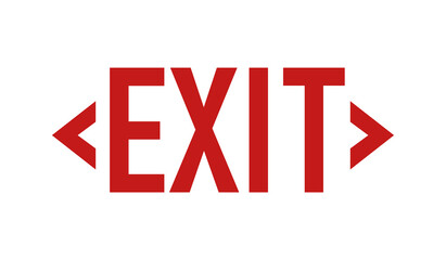 Fototapeta premium Vector red exit sign with left and right arrows isolated on white background.
