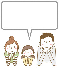 家族　二世代　ふきだし