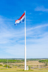 paraguay, yhú, flag, sky, blue, national, red, pole, symbol, white, union, flags, usa, america, wind, banner, patriotism, union jack, country, flying, british, patriotic, stripes, waving, stars, natio