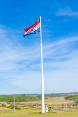 paraguay, yhú, flag, sky, blue, national, red, pole, symbol, white, union, flags, usa, america, wind, banner, patriotism, union jack, country, flying, british, patriotic, stripes, waving, stars, natio