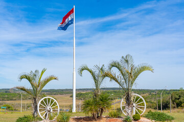paraguay, yhú, flag, sky, blue, national, red, pole, symbol, white, union, flags, usa, america, wind, banner, patriotism, union jack, country, flying, british, patriotic, stripes, waving, stars, natio