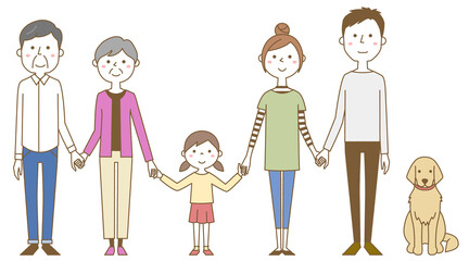 手をつなぐ　家族　三世代