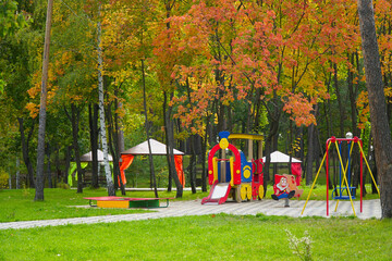 Empty children's Playground in the Park