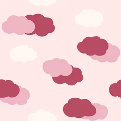 Foto auf Acrylglas Seamless pattern with clouds. Endless positive backdrop. Simple forms. Clouds and background are located on different layers. Vector illustration © Ольга Фурманюк