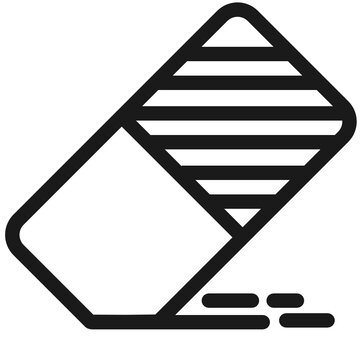 Icono plano ilustraci&oacute;n a l&iacute;nea de goma de borrar o borrador