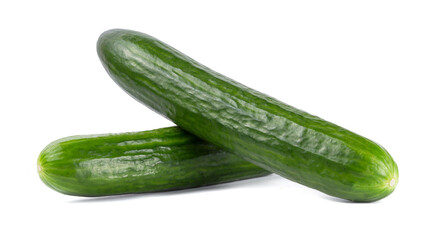 Green Tasty whole Cucumber isolated on white background