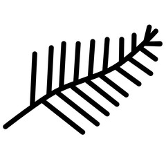 Icono helecho de Nueva Zelanda a línea plano