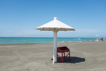 Mare deserto a Ostia Lido
