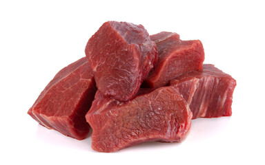 raw tasty beef isolated on white background