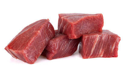 raw tasty beef isolated on white background