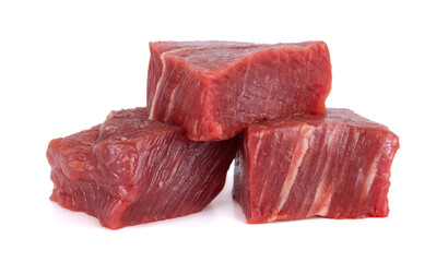 raw tasty beef isolated on white background