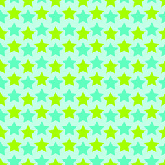  green and blue stars with blue background seamless repeat pattern