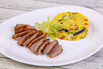 Roasted Duck breast with couscous